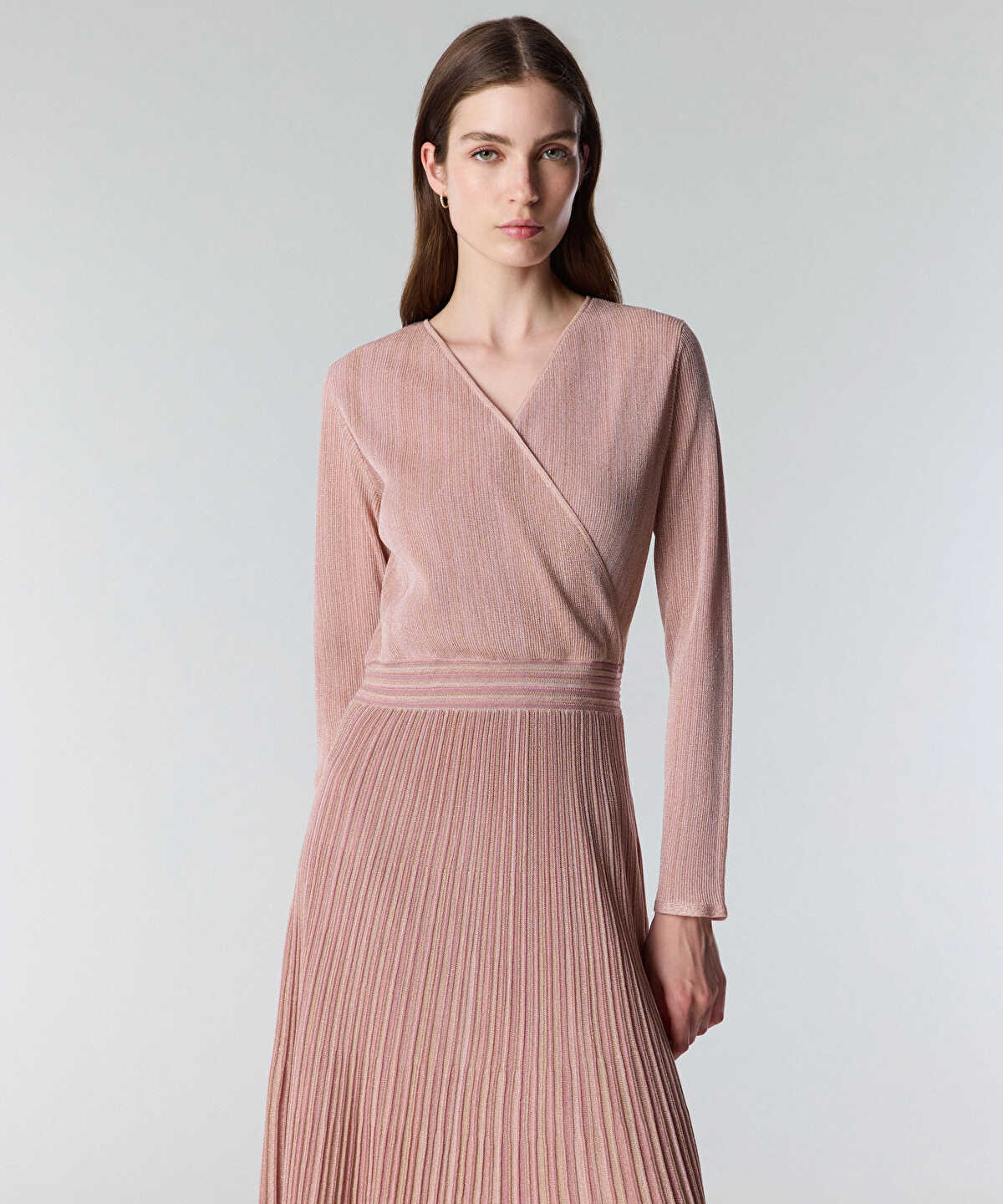 Lurex Knit Wrap Dress