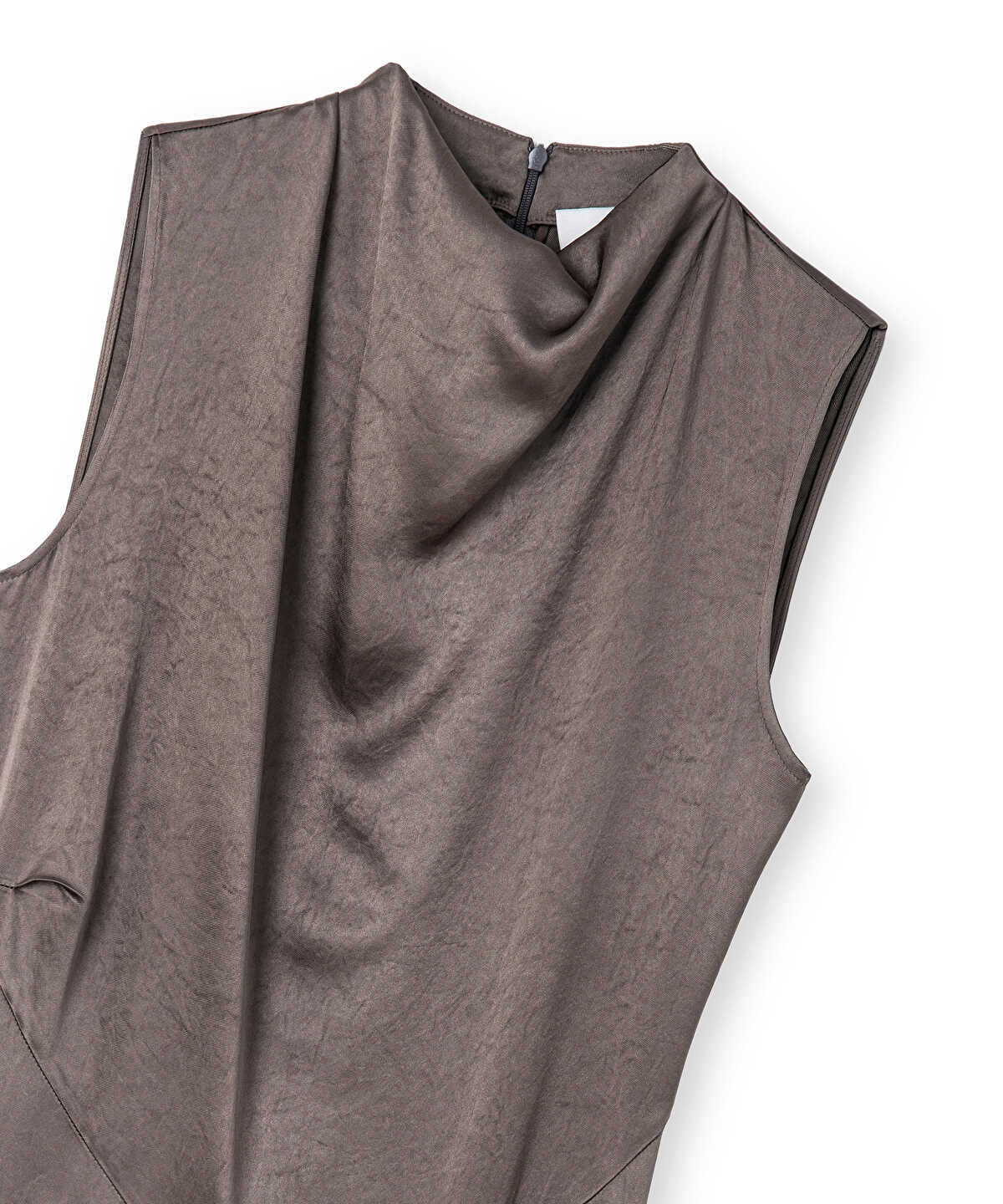 Zoomed Cowl-Neck Midi Dress