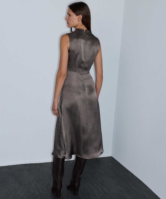 Cowl-Neck Midi Dress