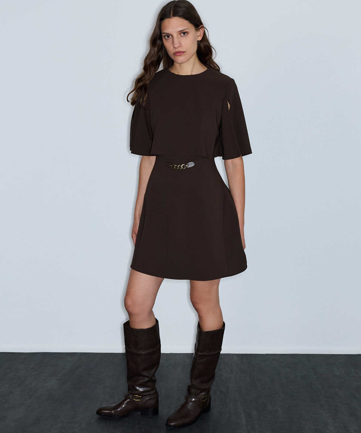 Zoomed Two-Piece Dress With Chain Belt