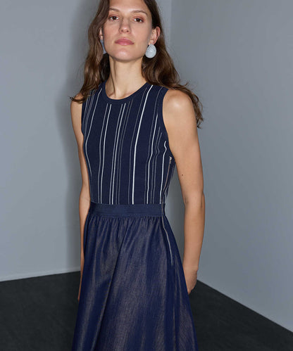 Two-Piece Effect Midi Dress