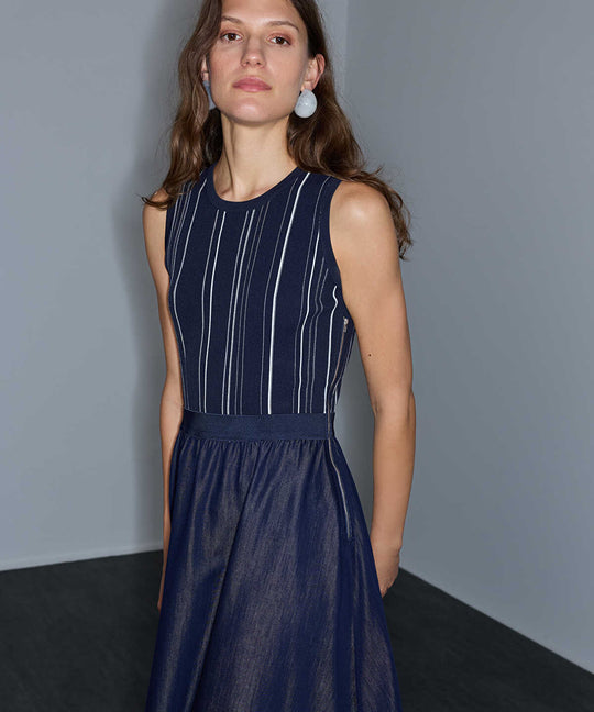 Two-Piece Effect Midi Dress