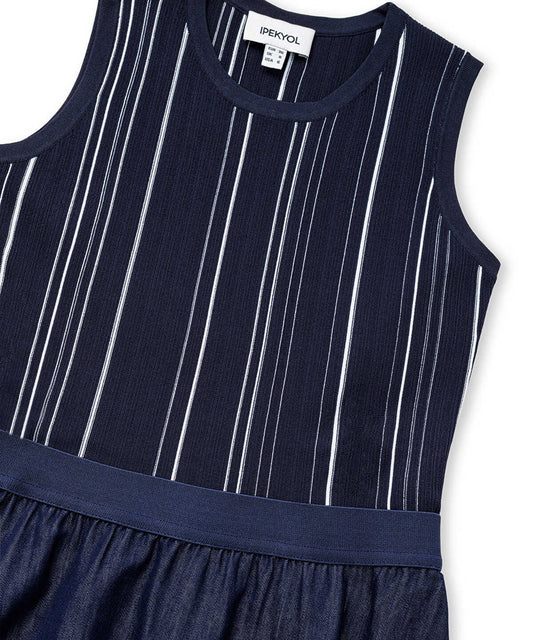 Two-Piece Effect Midi Dress
