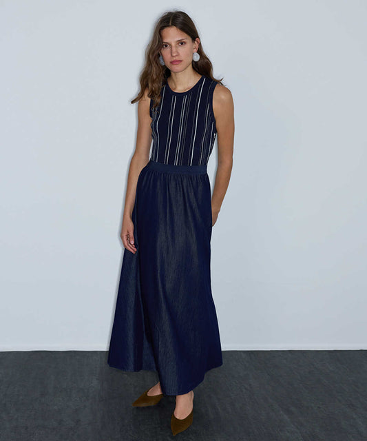 Two-Piece Effect Midi Dress