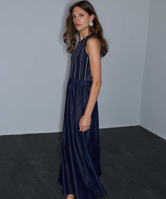 Two-Piece Effect Midi Dress