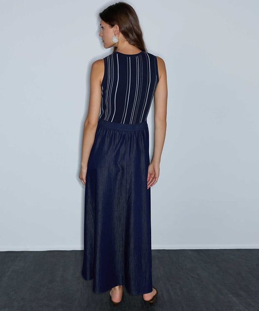 Two-Piece Effect Midi Dress