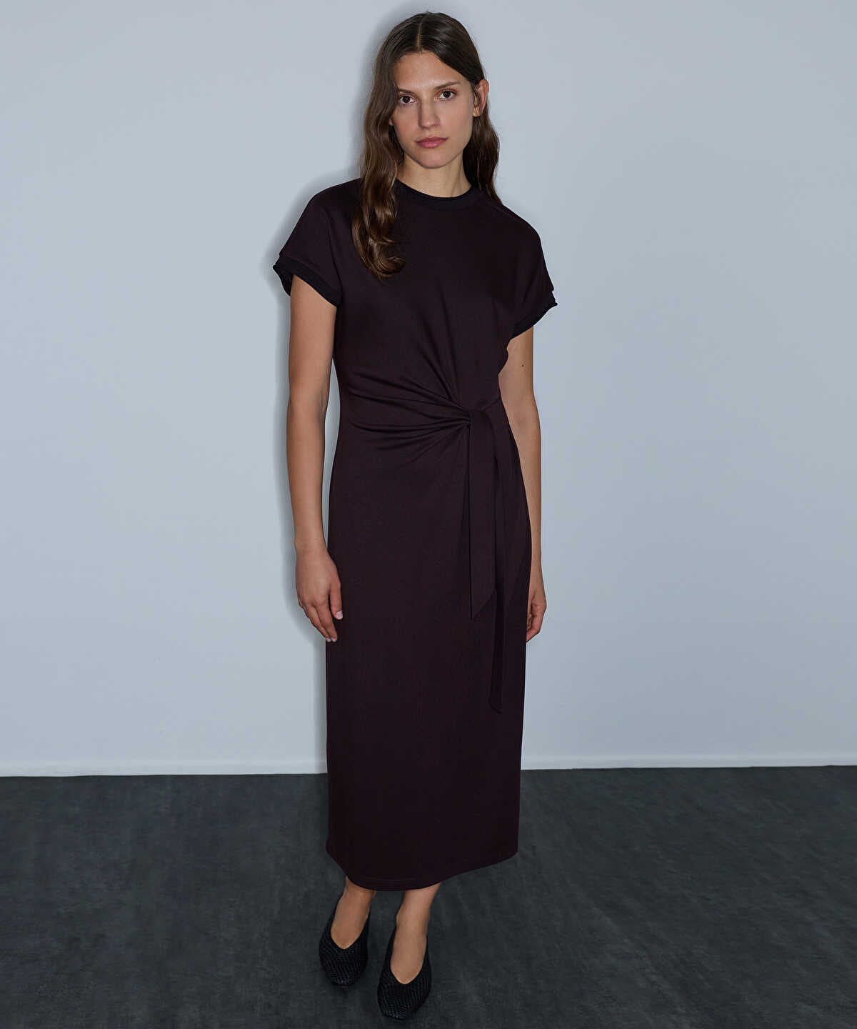 Tie-Waist Jersey Dress