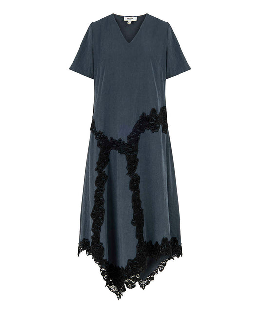 Lace Trim Cupro Dress