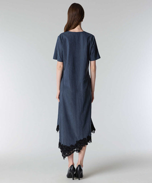 Lace Trim Cupro Dress