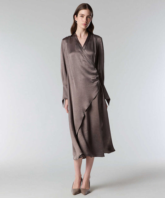 Shiny Finish Wrap Dress