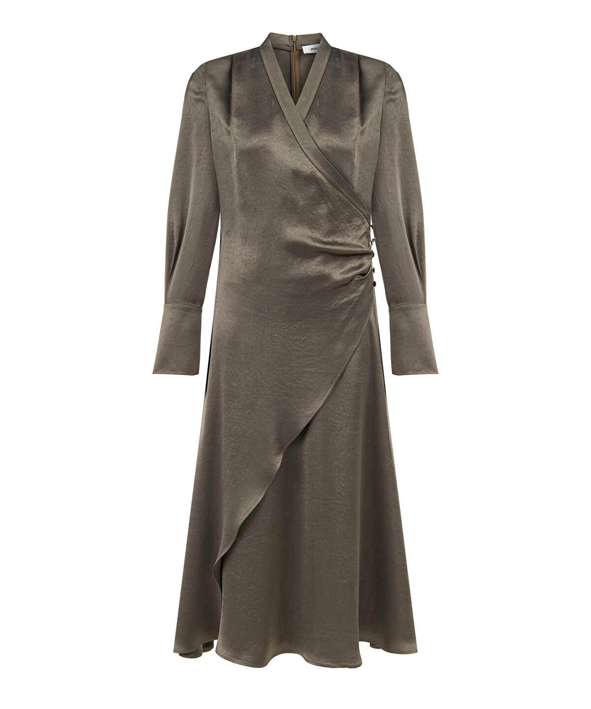 Shiny Finish Wrap Dress