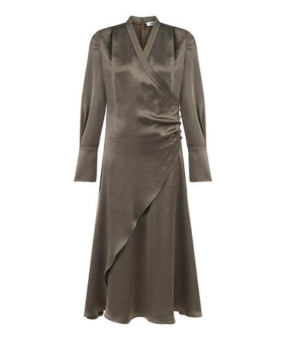 Shiny Finish Wrap Dress
