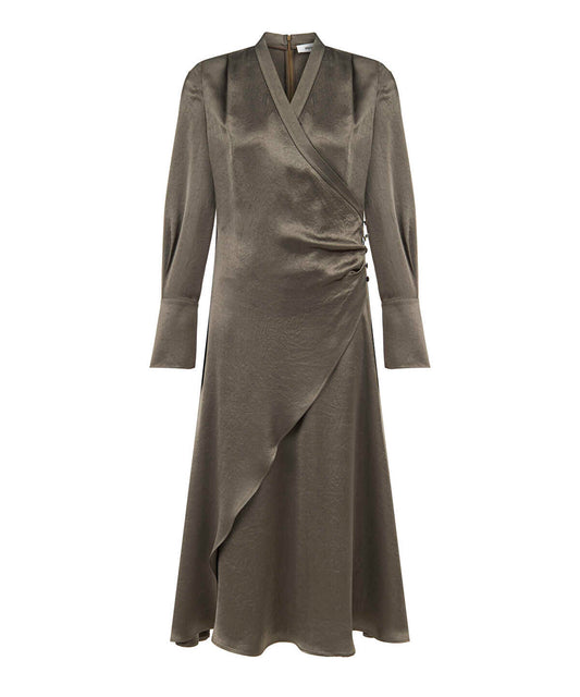 Shiny Finish Wrap Dress
