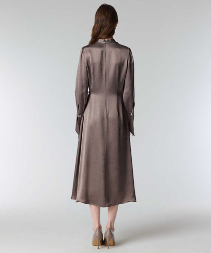 Shiny Finish Wrap Dress