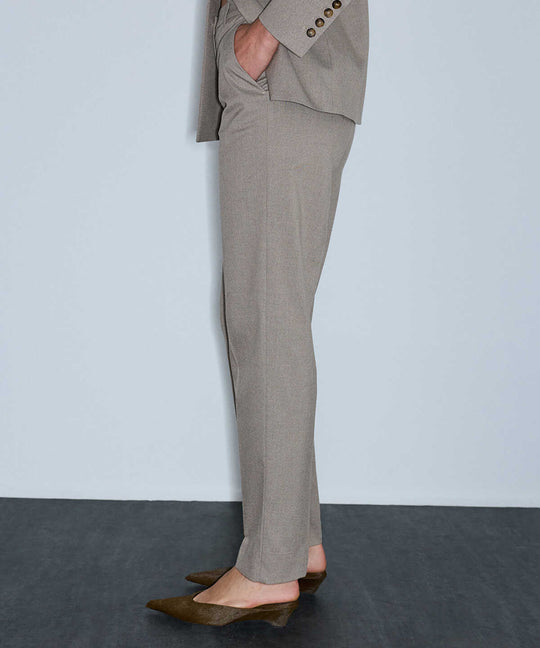 Wool-Blend Cigarette Trousers