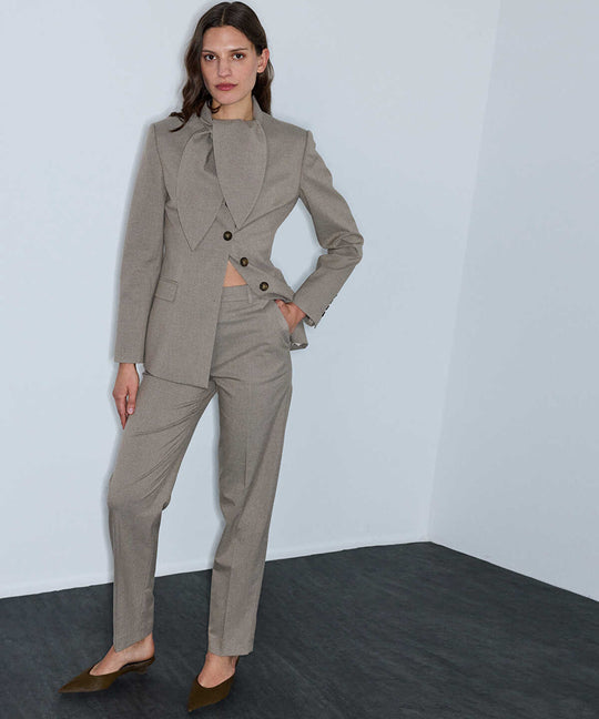 Wool-Blend Cigarette Trousers