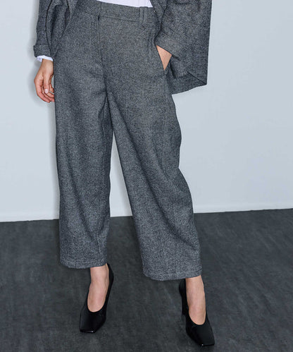 Wool-Blend Barrel Trousers