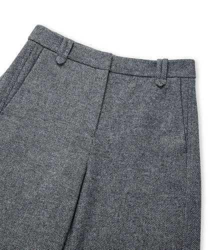 Wool-Blend Barrel Trousers