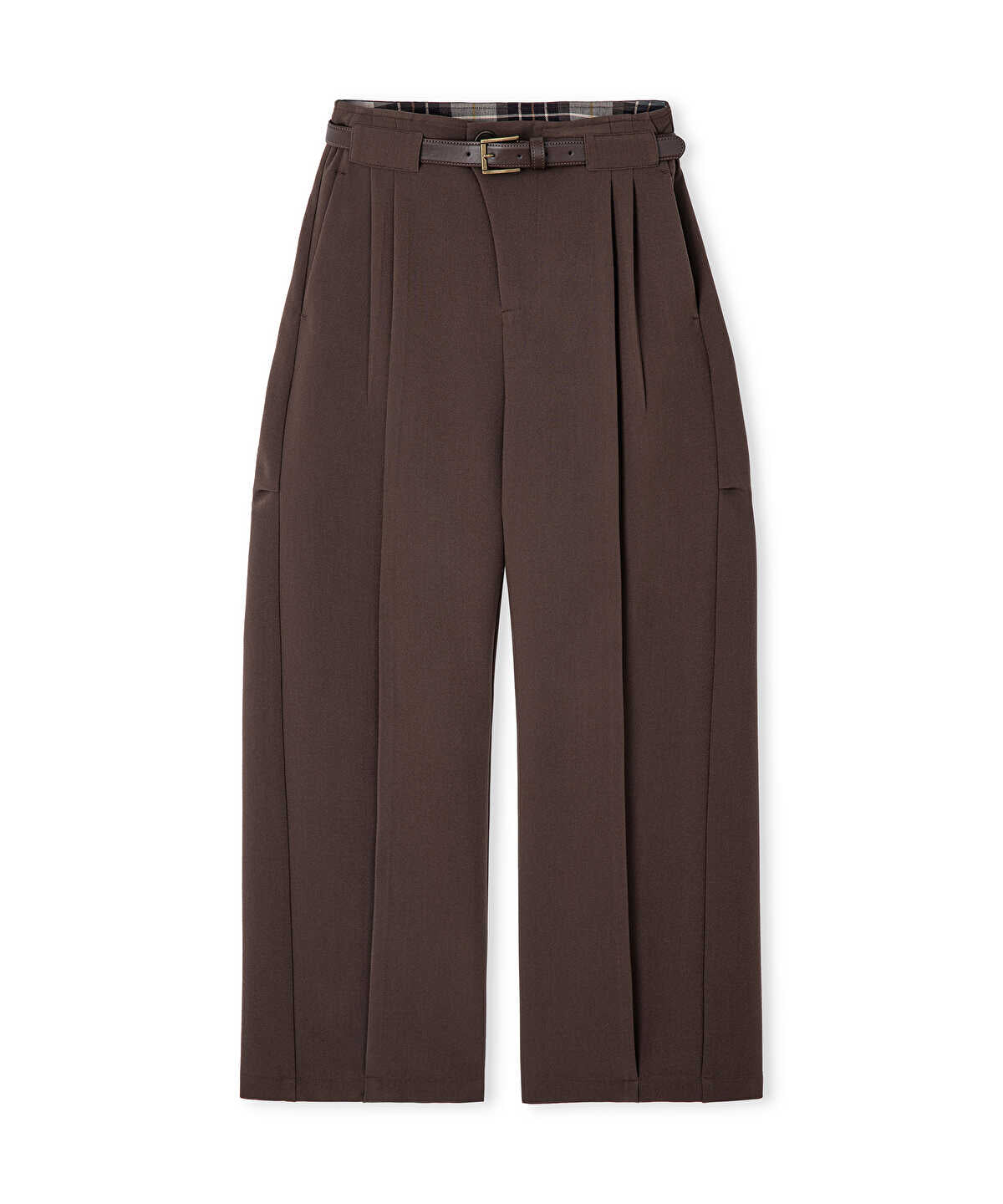 Zoomed Barrel-Fit Belted Trousers