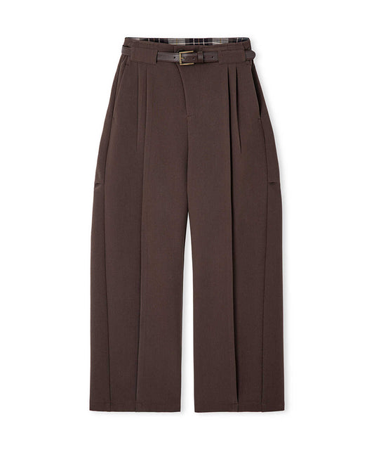 Barrel-Fit Belted Trousers
