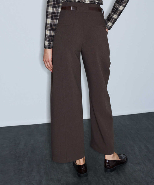 Barrel-Fit Belted Trousers