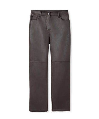 Leather-Effect Wide-Leg Trousers