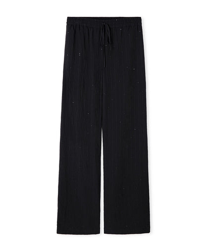 Crinkle-Effect Sequin Trousers