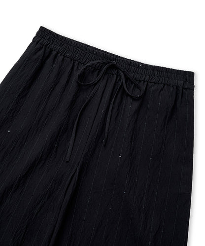 Crinkle-Effect Sequin Trousers