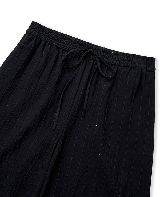 Crinkle-Effect Sequin Trousers