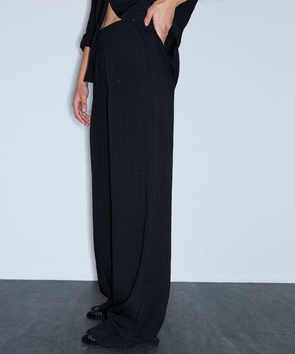 Crinkle-Effect Sequin Trousers