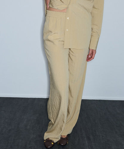 Crinkle-Effect Sequin Trousers