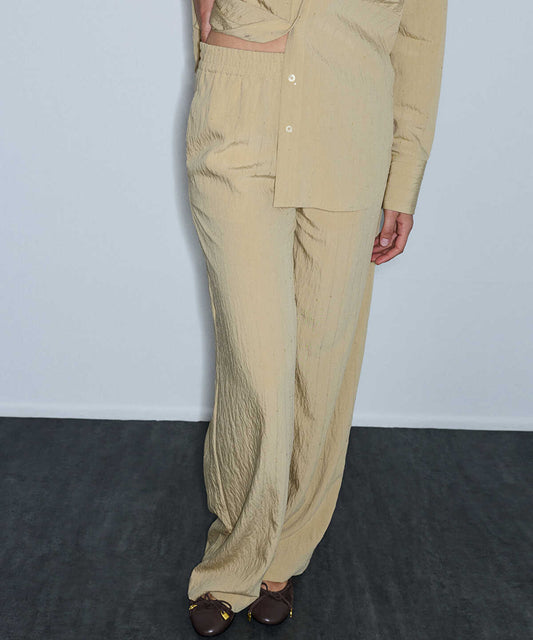 Crinkle-Effect Sequin Trousers