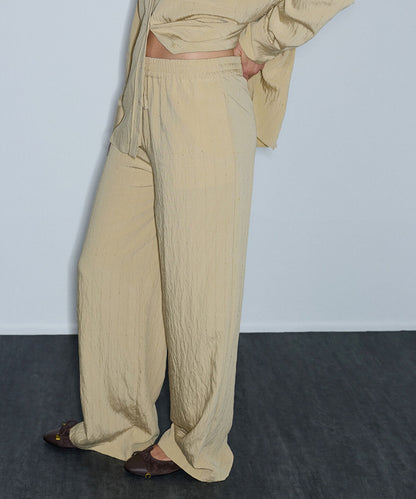 Crinkle-Effect Sequin Trousers