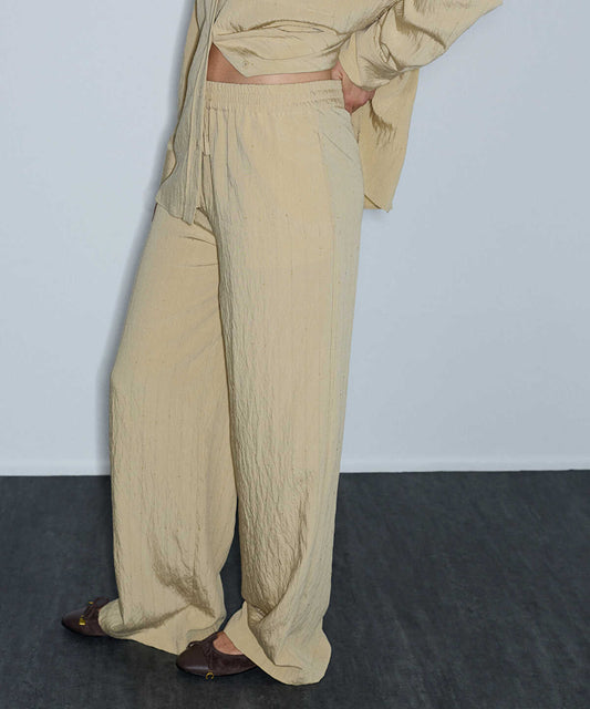 Crinkle-Effect Sequin Trousers