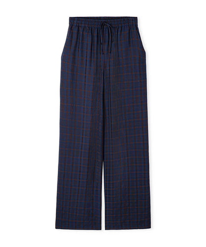 Plaid Wide-Leg Trousers