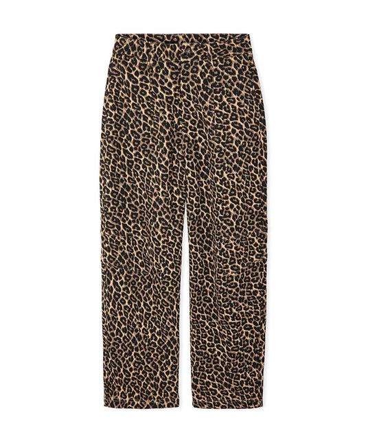 Leopard-Print Barrel Trousers