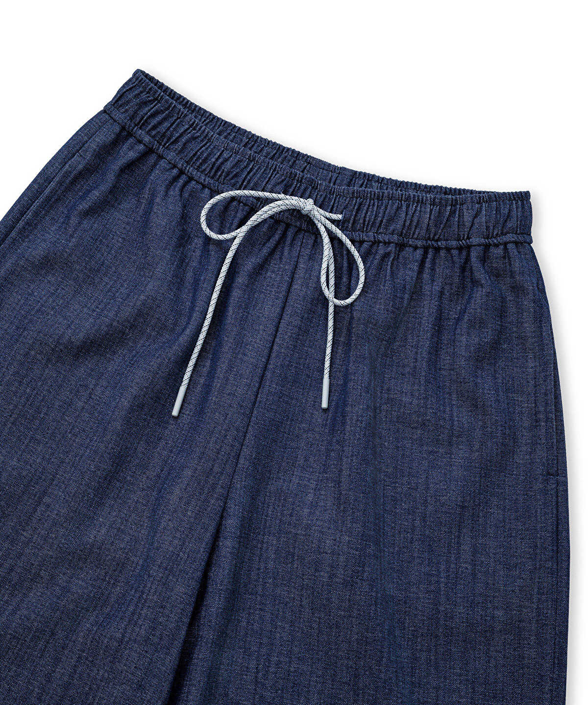 Denim-Effect Wide-Leg Trousers