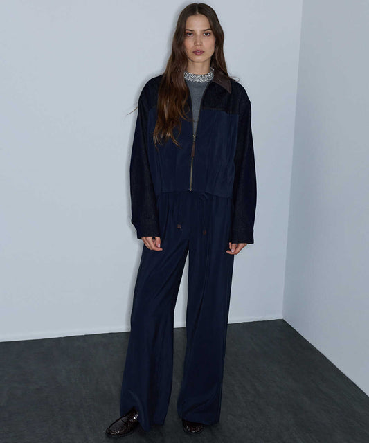 Elastic-Waist Wide-Leg Trousers