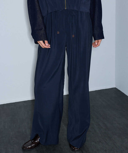 Elastic-Waist Wide-Leg Trousers