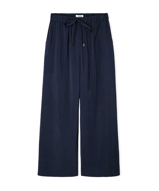 Elastic-Waist Wide-Leg Trousers