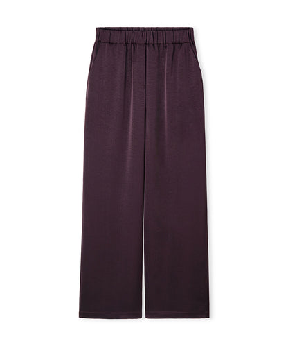 Elastic-Waist Shiny Trouser
