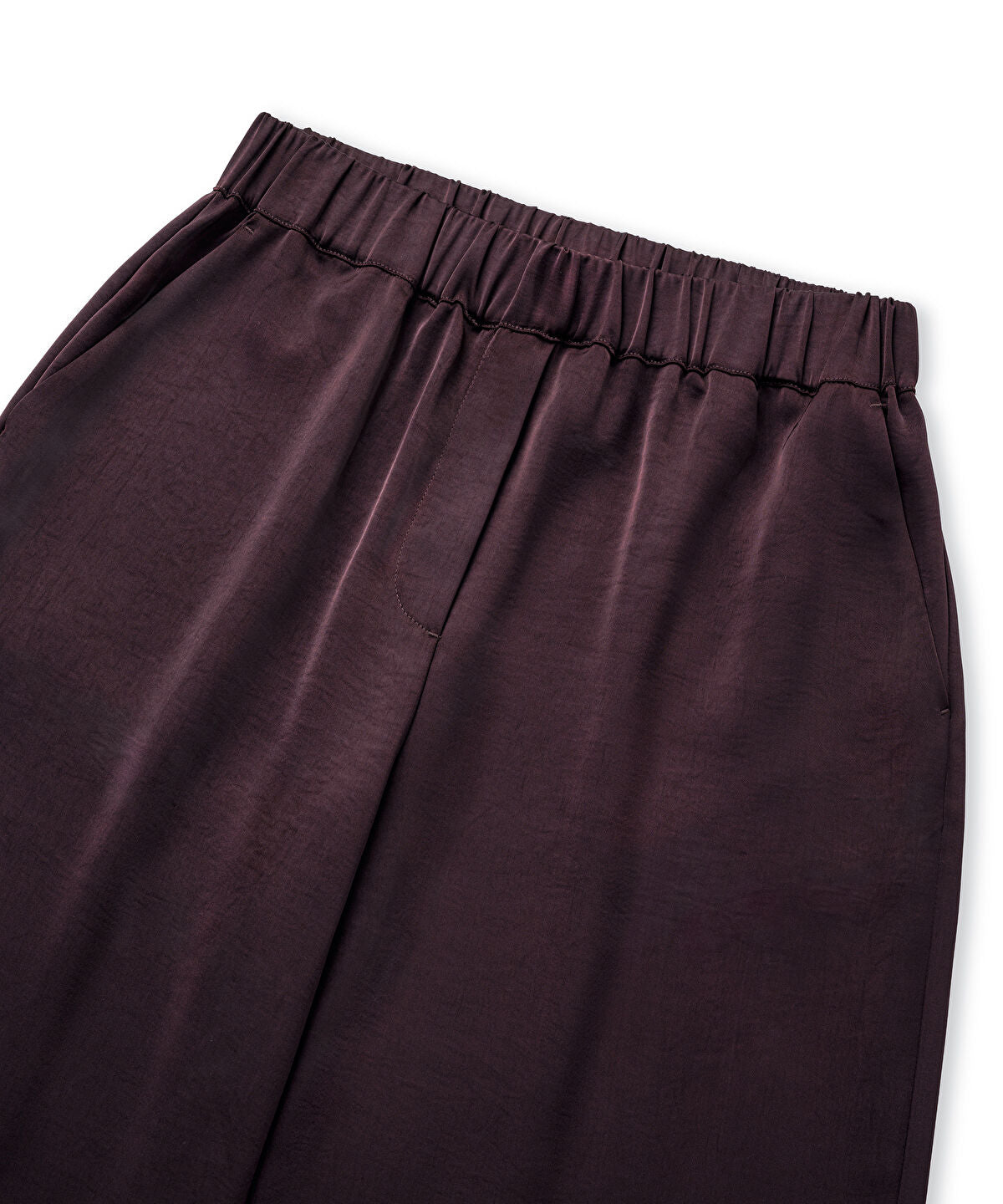 Zoomed Elastic-Waist Shiny Trouser