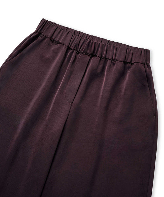 Elastic-Waist Shiny Trouser