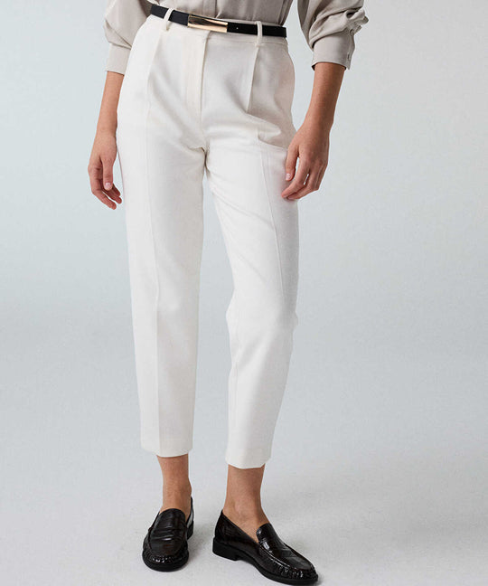 Pleat-Front Carrot Trousers