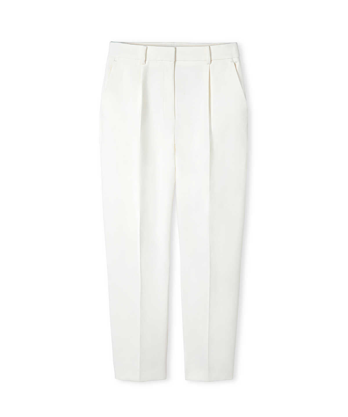 Zoomed Pleat-Front Carrot Trousers