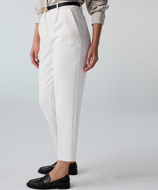 Pleat-Front Carrot Trousers