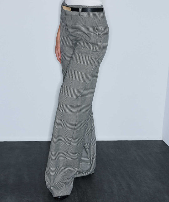Belted Plaid Trousers