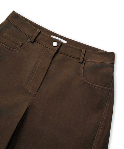 Herringbone-Texture Barrel Trousers