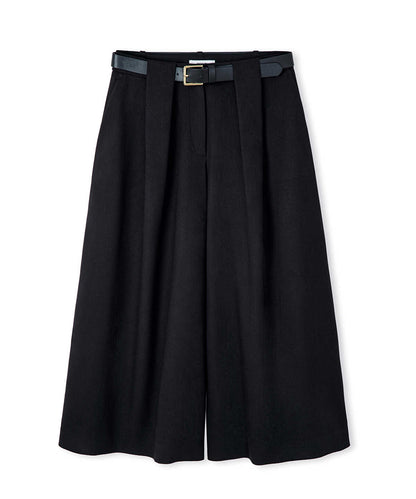 Belted Palazzo Bermuda Trousers
