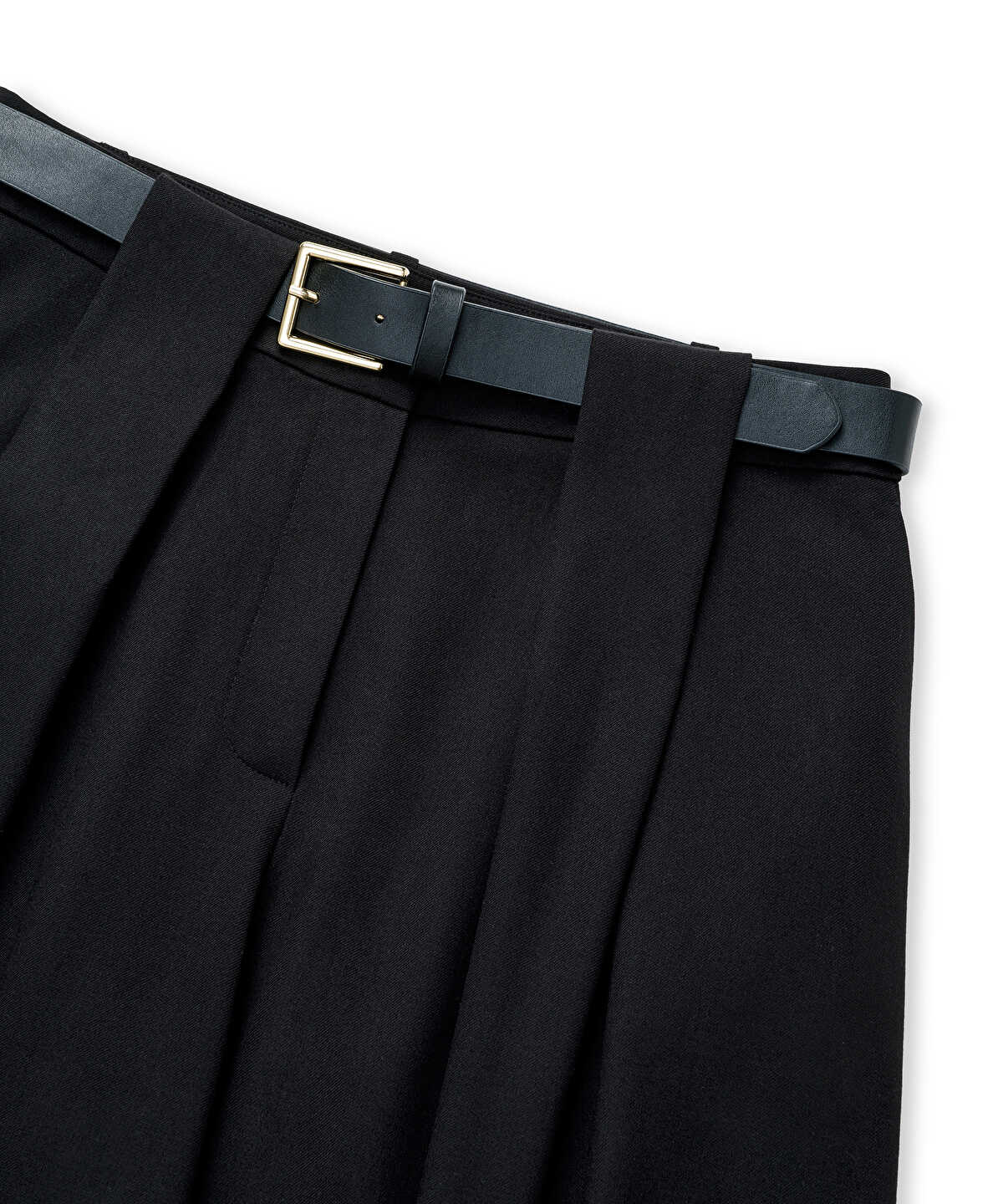 Zoomed Belted Palazzo Bermuda Trousers